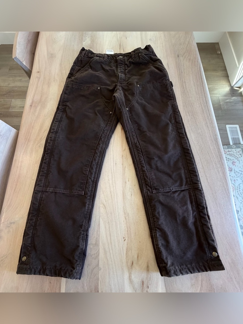 Vintage Carhartt Double Knee Insulated Brown Y2K Pants Work Wear Heavy Duty 34